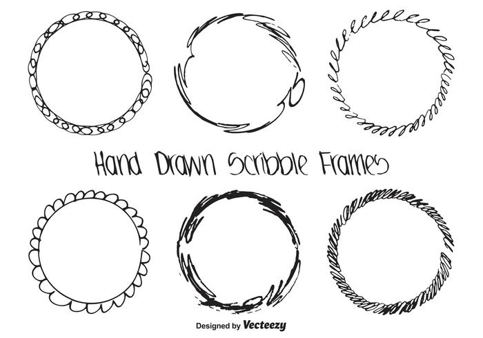 Hand Drawn Scribble Frame Set vector