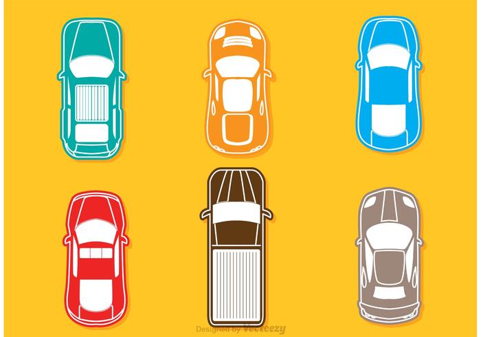 Colorful Topview Cars Vector