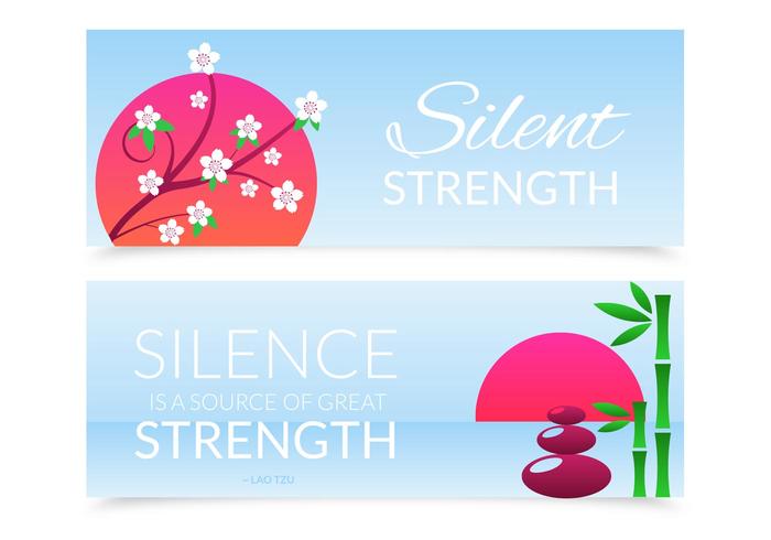 Libre Silencio Fuerza Vector Banners