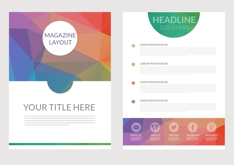 Abstract Triangular Magazine Layout Vector Download Free 