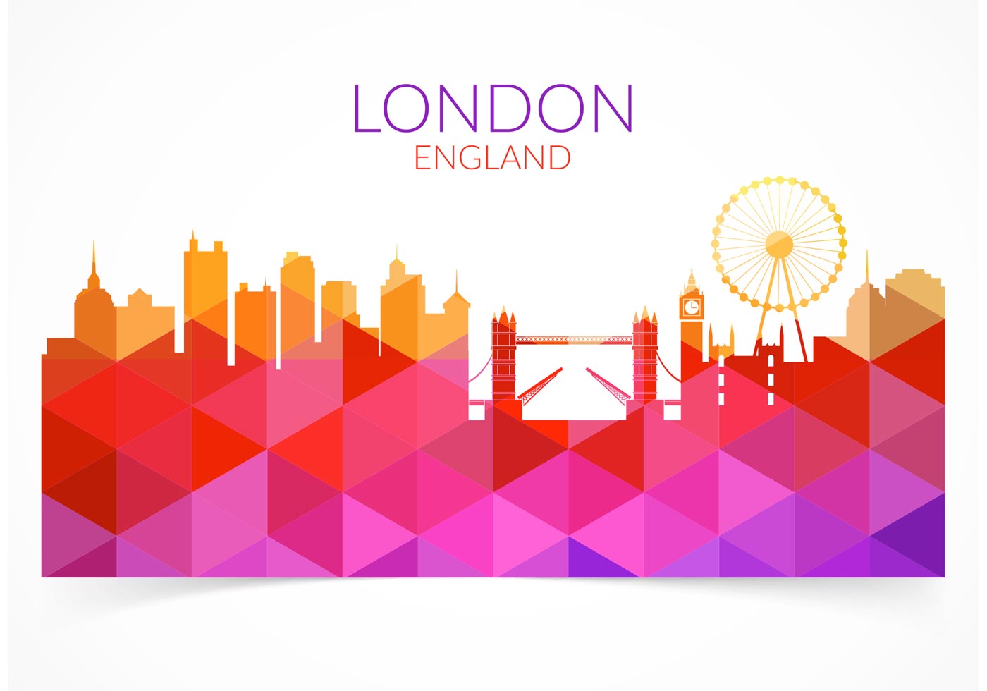 Free Abstract Colorful London Cityscape Vector Download Free