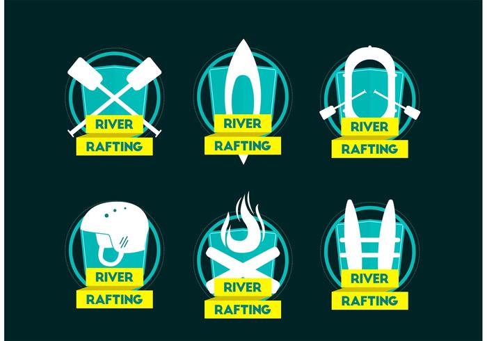 Río Rafting Equipo Logo Vectores