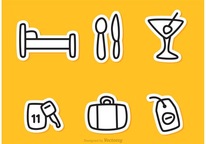 Hotel Outline Icons Vectors