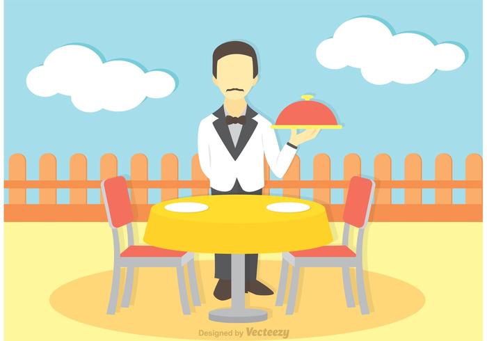 Illustration Of Waiter Vector