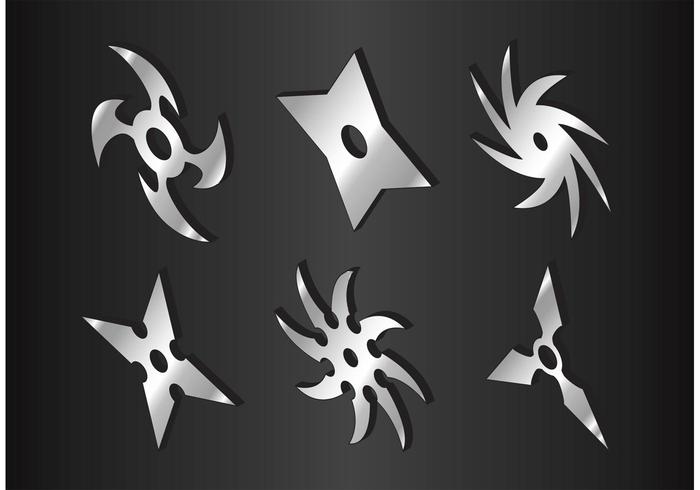 Silver Ninja Throwing Star Vectors