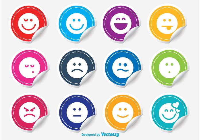 Emoticon conjunto de pegatinas vectoriales vector