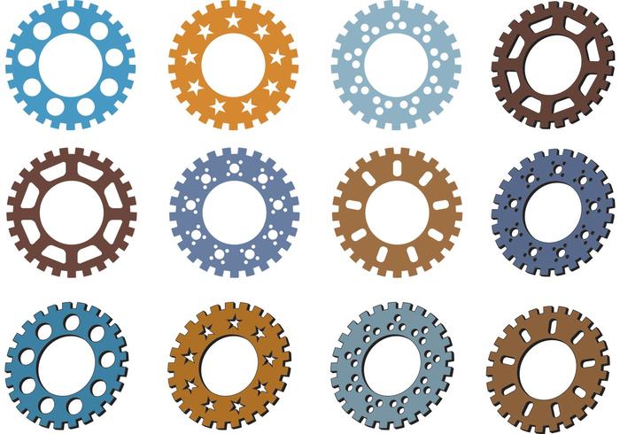 Colorful Bike Sprocket Vectors