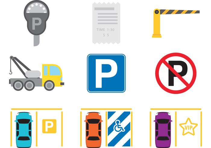 Iconos De Iconos De Estacionamiento vector