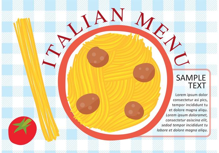 Pasta italiana placa vectorial vector