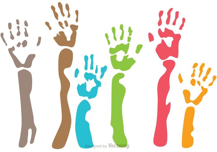 Raised Child Handprint Vectors