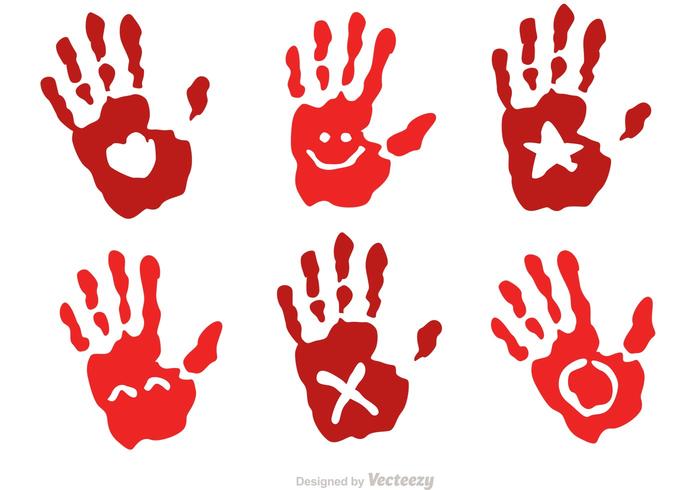 Child Handprint With Symbol Vectors