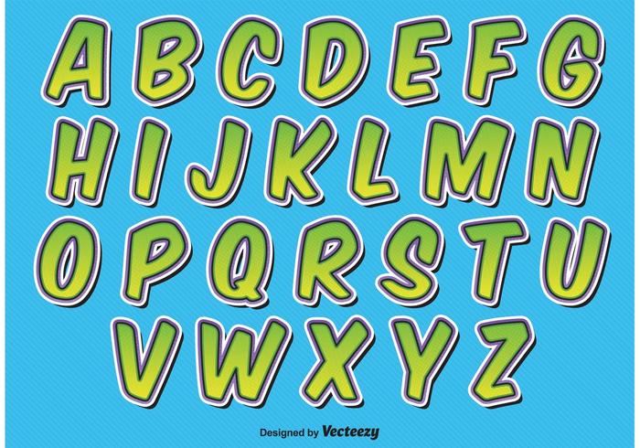 Comic Style Alphabet vector