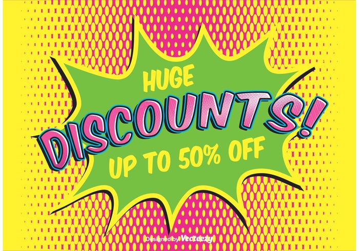 Comic Style Discount Background vector