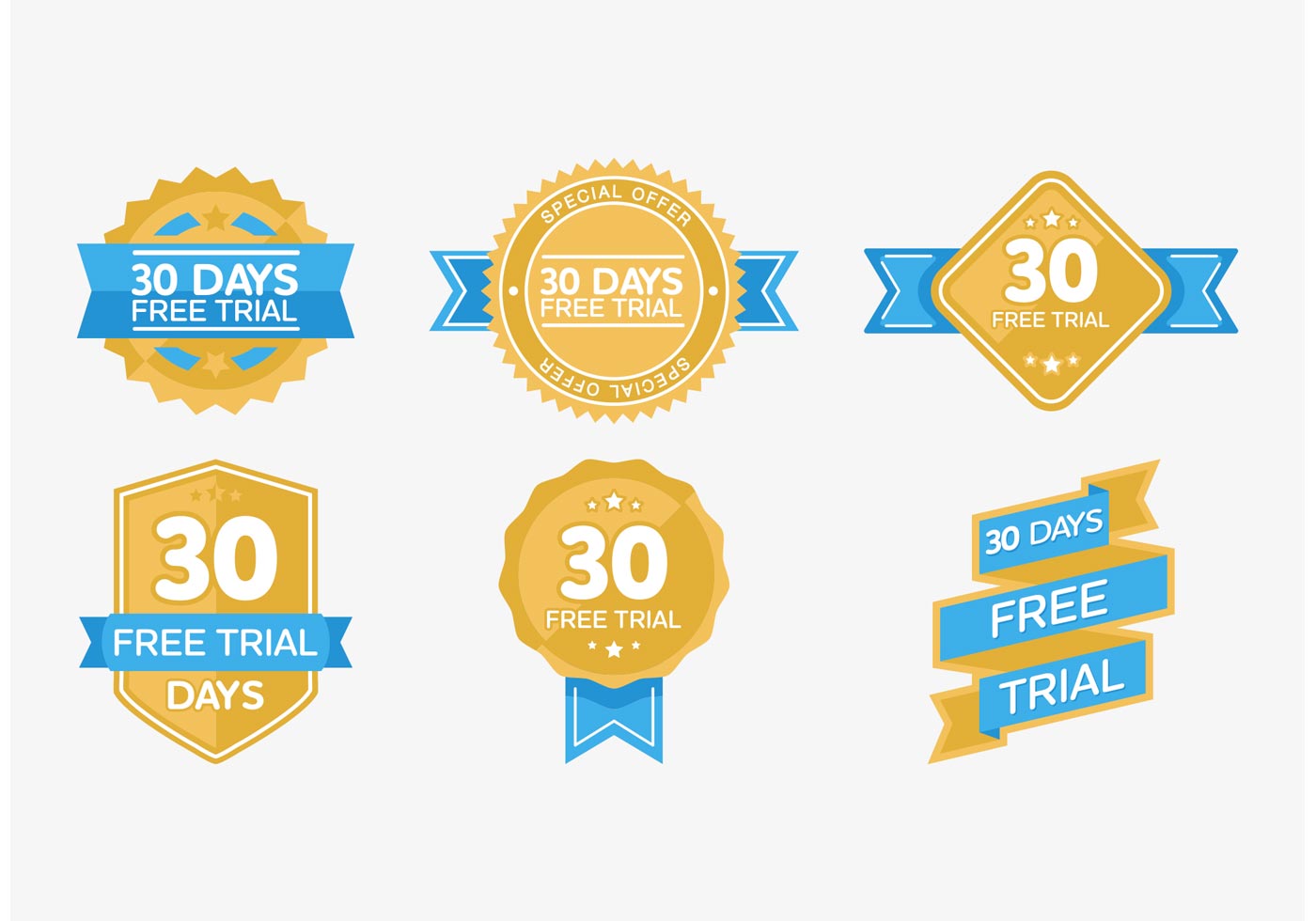 30 Days Free Trial Badge Vectors - Download Free Vector ...