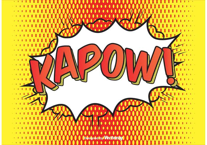 ¡Estilo cómico Kapow! Ilustración de fondo vector