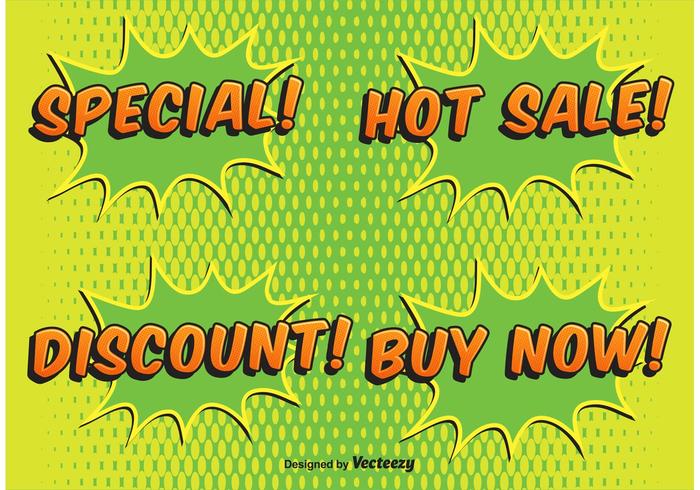 Comic Style Sale Labels Comic Style Sale Labels