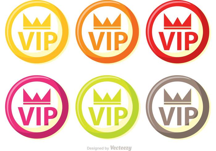 Colorful Circle Vip Icons Vector Pack