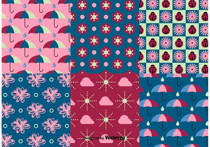 Spring and Summer Nature Pattern Vectors