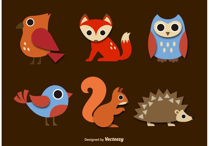 Forest Animals Cartoon Vectors