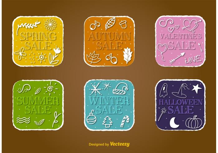 Insignias vectoriales de temporada de venta vector