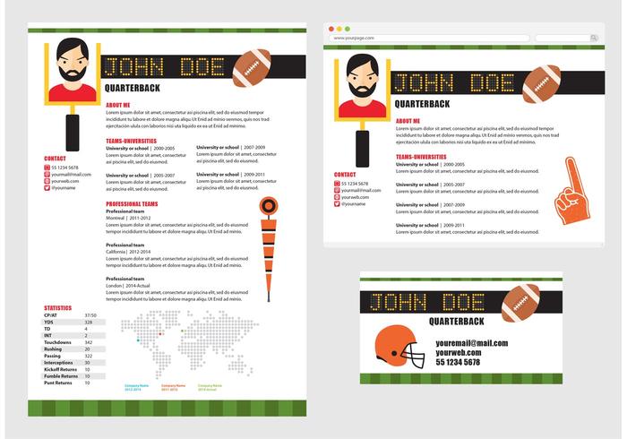 Curriculum Vitae for Football Players vector