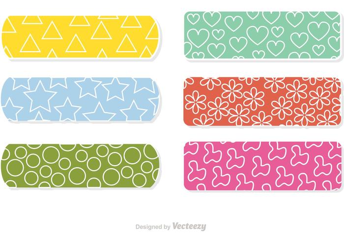 Kid Bandaid With Pattern Vectors