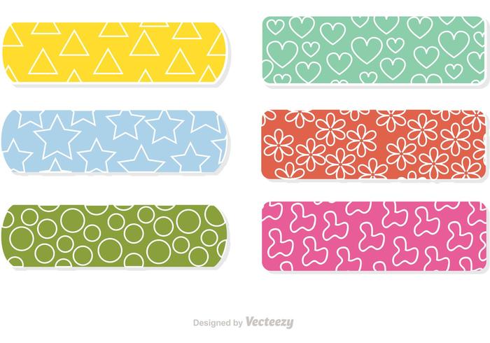 Kid Bandaid With Pattern Vectors