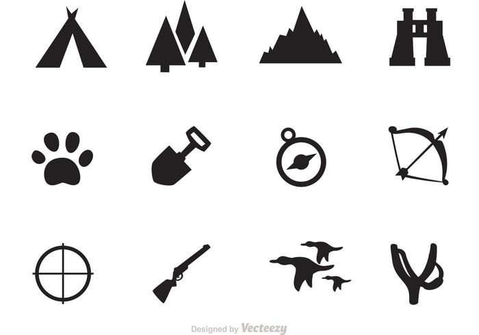 Camping And Hunting Icon Vectors