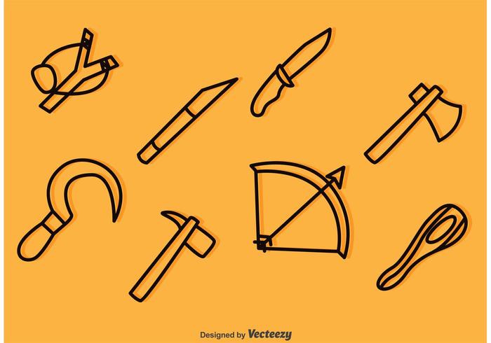 Weapon Outline Icons Vectors