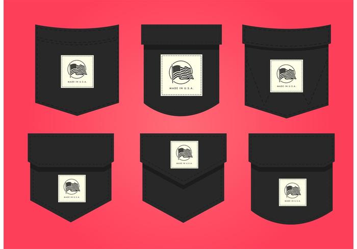 Made In USA Pocket Label Vectors Made In USA Pocket Label Vectors
