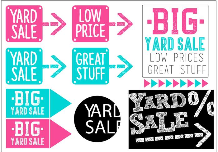 Yard Sale Vector Banner Set Yard Sale Vector Banner Set