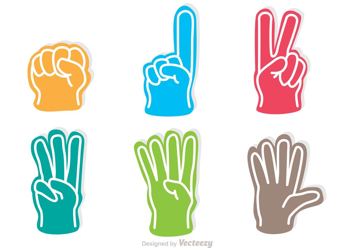 Colorful Foam Finger Icons Vectors 89648 Vector Art at Vecteezy