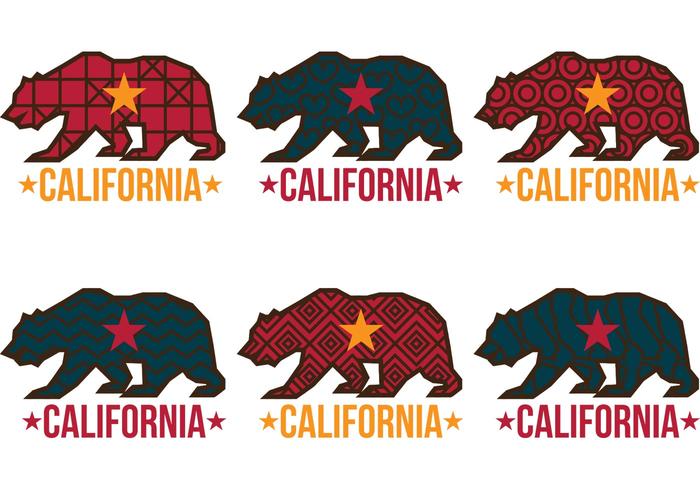 Patterned California Bear Vectors