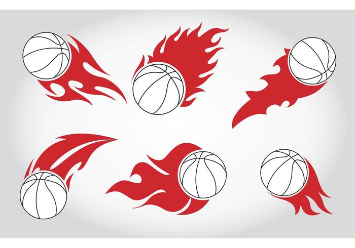 Basket Ball on Fire Vectors 