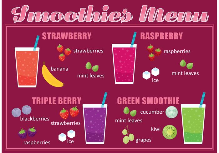 Smoothie Menu Vector