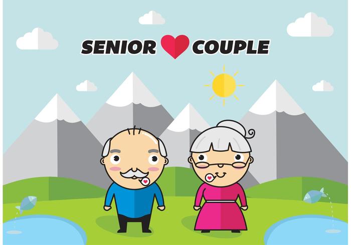 Senior Couple Vector Free