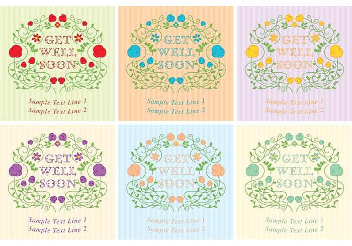 Get Well Soon Floral Card Vectors