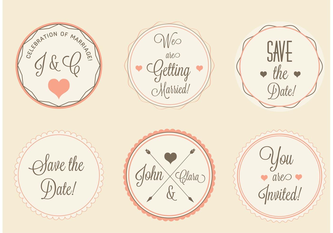 Free Vector Wedding Labels Set 89737 Vector Art At Vecteezy