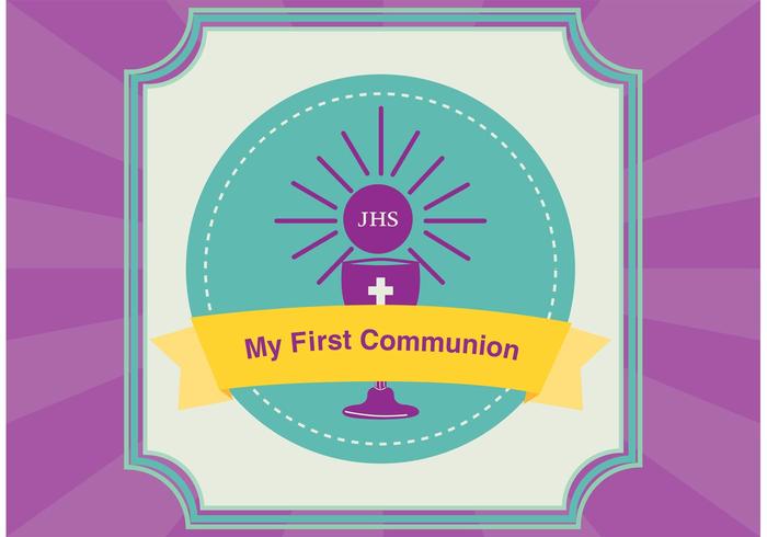 First Communion Card Vector