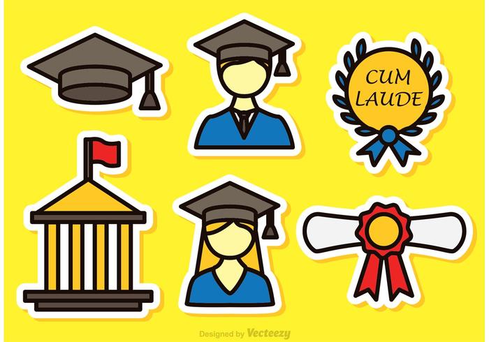 Colorful Graduate Vector Icons