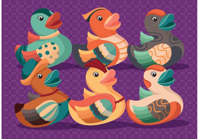 Colorful Rubber Duck Vectors 