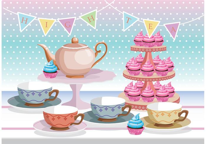 High Tea Vector Background 