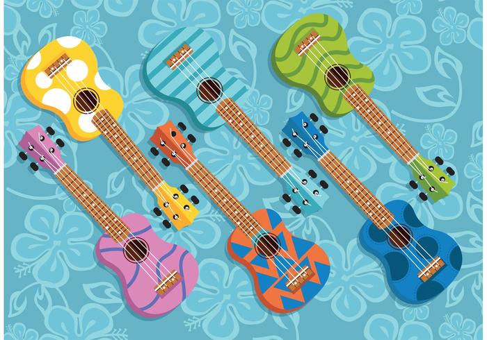 Colorful Ukulele Vectors 