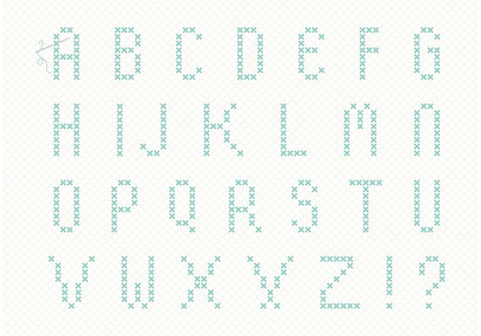 Free Cross Stitch Alphabet Vector