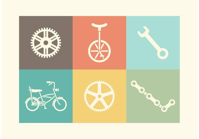 Iconos vectoriales de bicicletas gratis vector