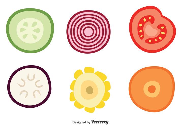 Slice Of Vegetable Vector Icons