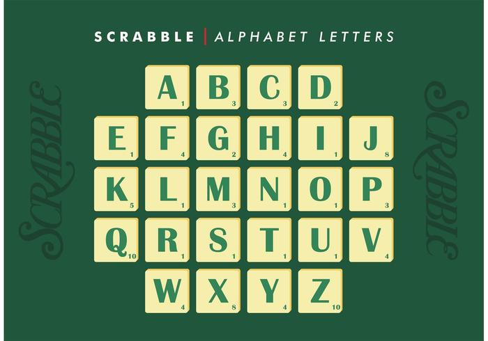 Letras del alfabeto del Scrabble vector libre