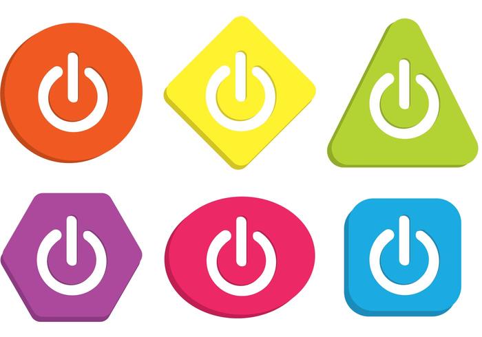 Colorful On Off Button Vectors 