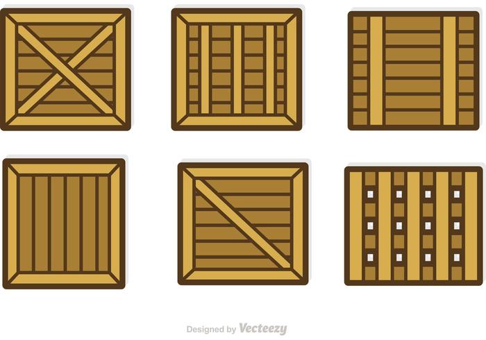 Contenedores De Madera Y Cajas Vectores