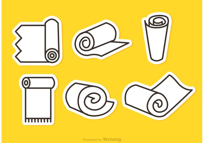 Carpet Roll Vector Outline Icons